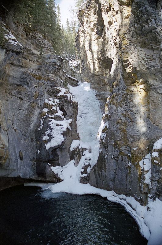 09 Lower Falls In Johnston Canyon In Winter